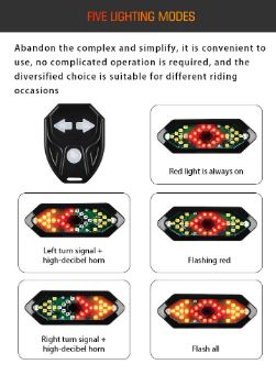 Luz led trasera con dirección remota