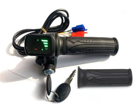Acelerador 1S para EBike con llave y voltímetro 36V