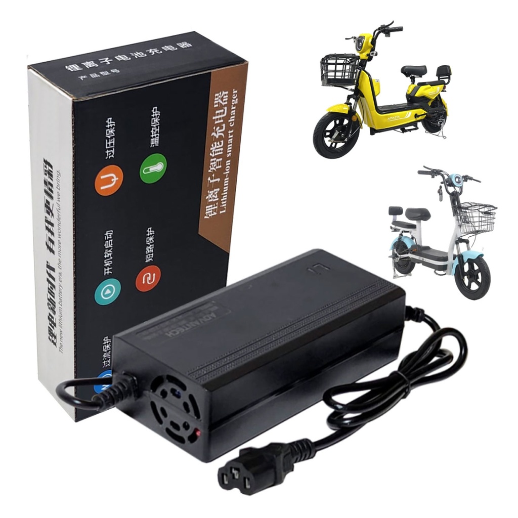 Cargador bateria de litio 48V 2ah entrada de moto