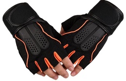 Guantes deportivos cortos negros Import.